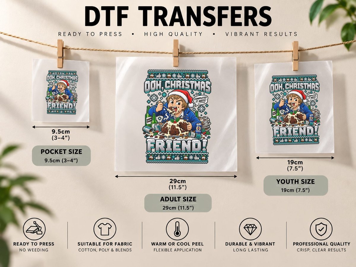 Jay Cartwright Christmas Inbetweeners Ooh Christmas Friend DTF Transfer Iron On