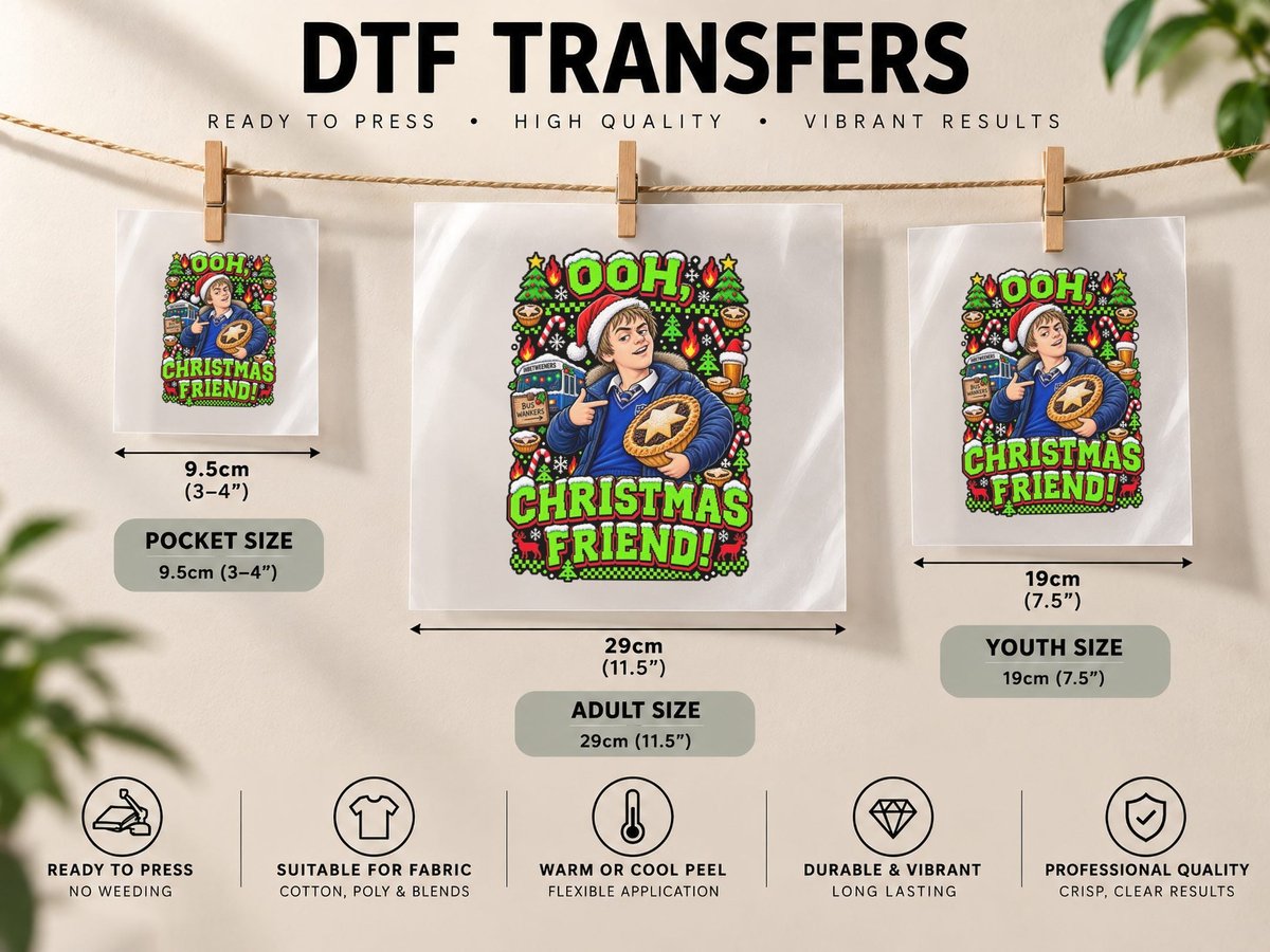 Jay Cartwright Christmas Inbetweeners TV Ugly Mince Pie DTF Transfer Iron On