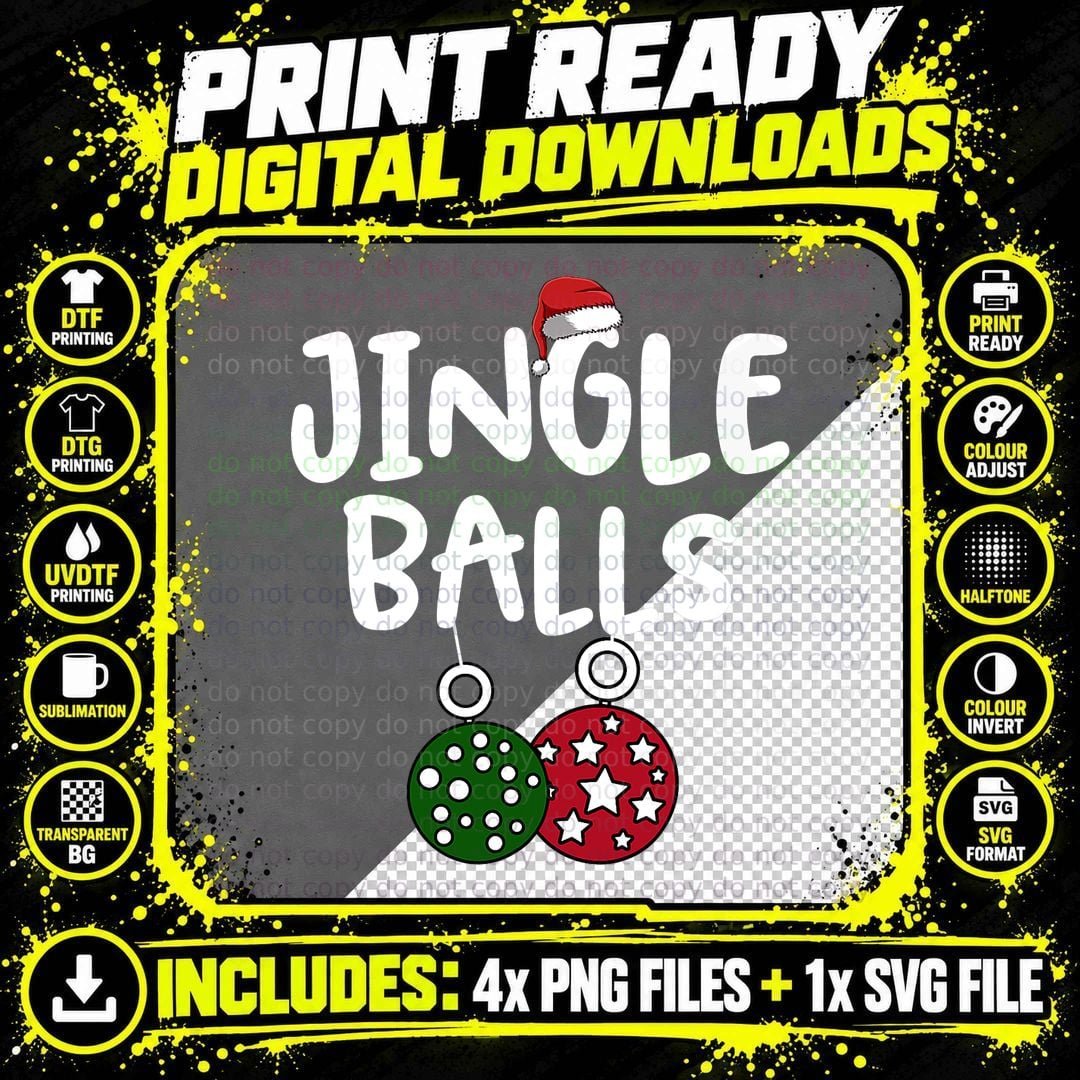 Jingle Balls Tinsel Tits Chestnuts Christmas Pajamas Png SVG Digital Bundle