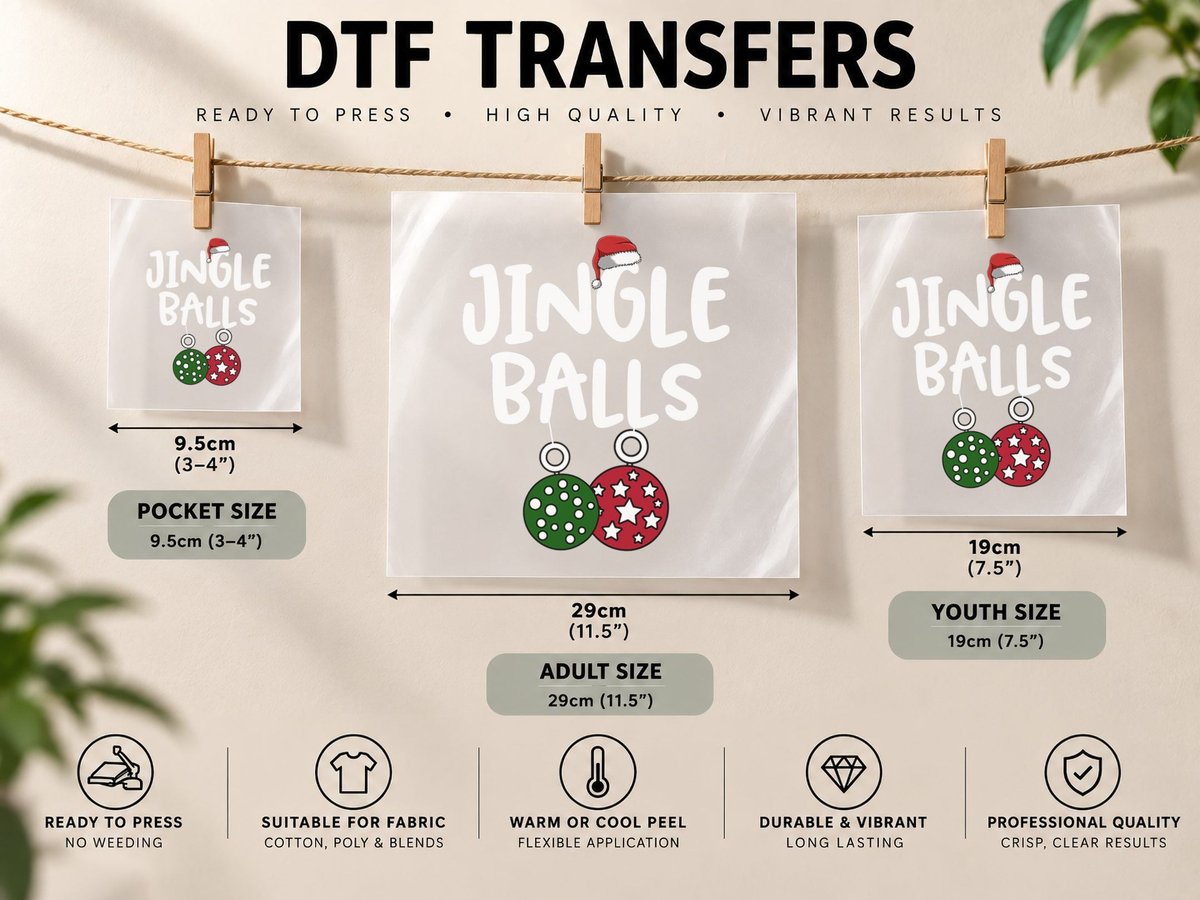 Jingle Balls Tinsel Tits Chestnuts Christmas Pajamas Couple DTF Transfer Iron On