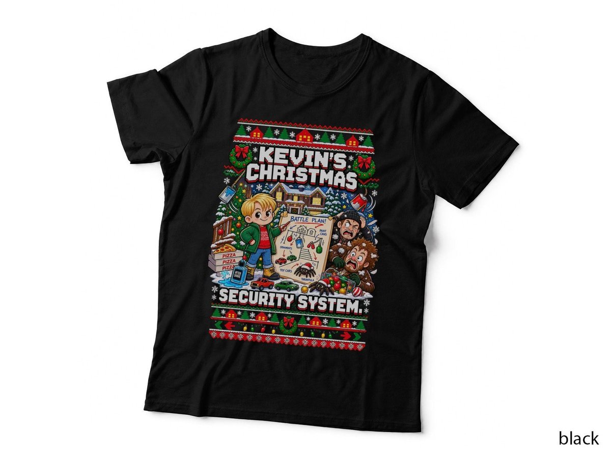 Kevin Christmas Shirt 90s Movie Security System Funny Holiday Christmas Film Tee