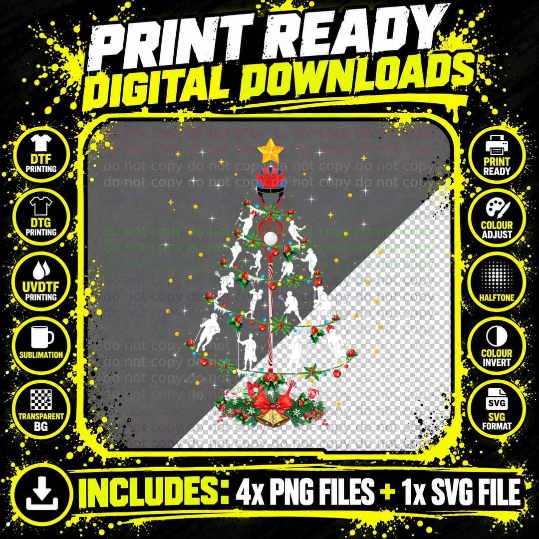 Lacrosse Sports Lover Xmas Santa Hat Lacrosse Christmas Png SVG Digital Bundle