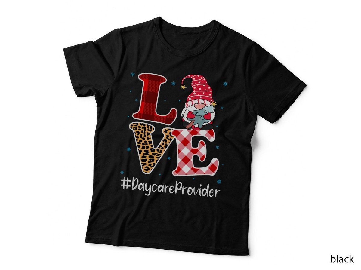 Love Daycare Provider Gnome Christmas Matching Pajamas Women T-Shirt