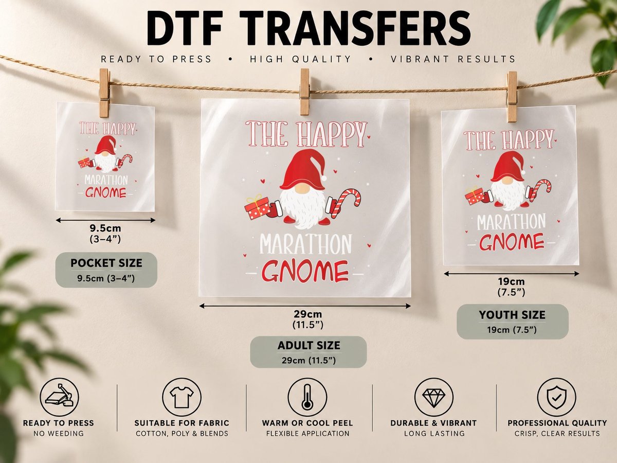 Marathon Xmas Gnome Christmas Group Costume, Holiday DTF Transfer Iron On