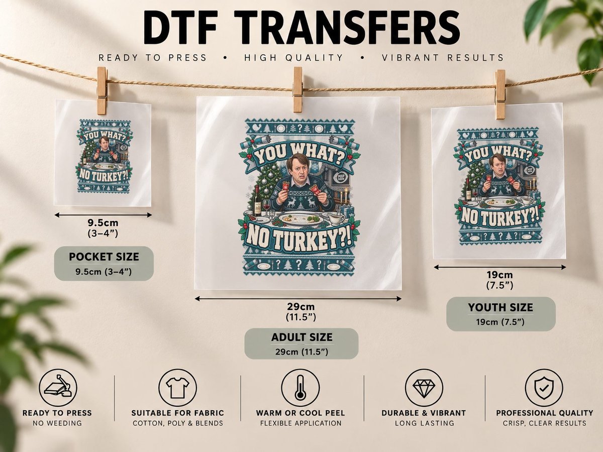 Mark Corrigan Christmas Peep Show No Turkey British Comedy DTF Transfer Iron On
