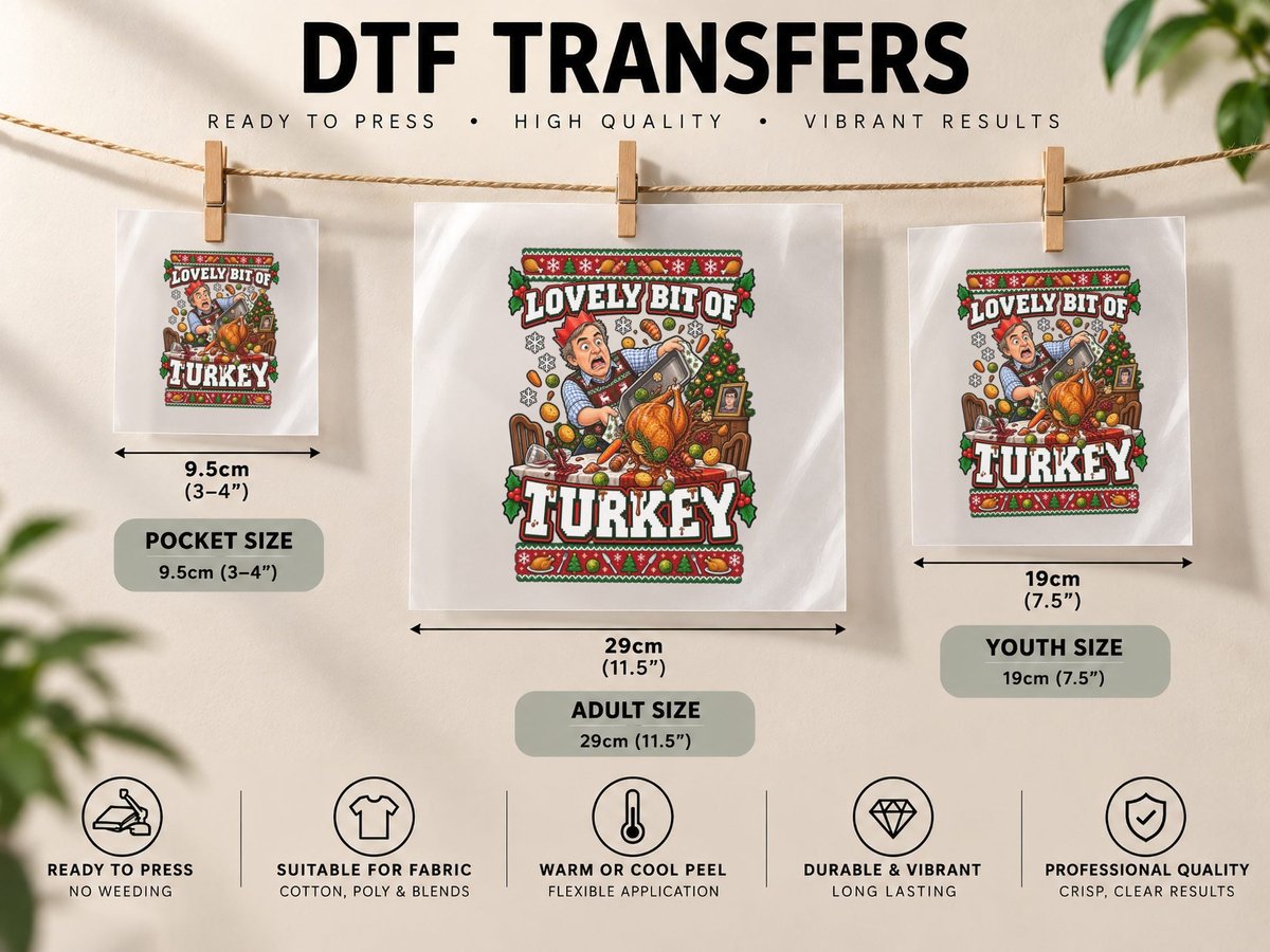 Martin Goodman Christmas Friday Night Dinner Turkey Comedy DTF Transfer Iron On