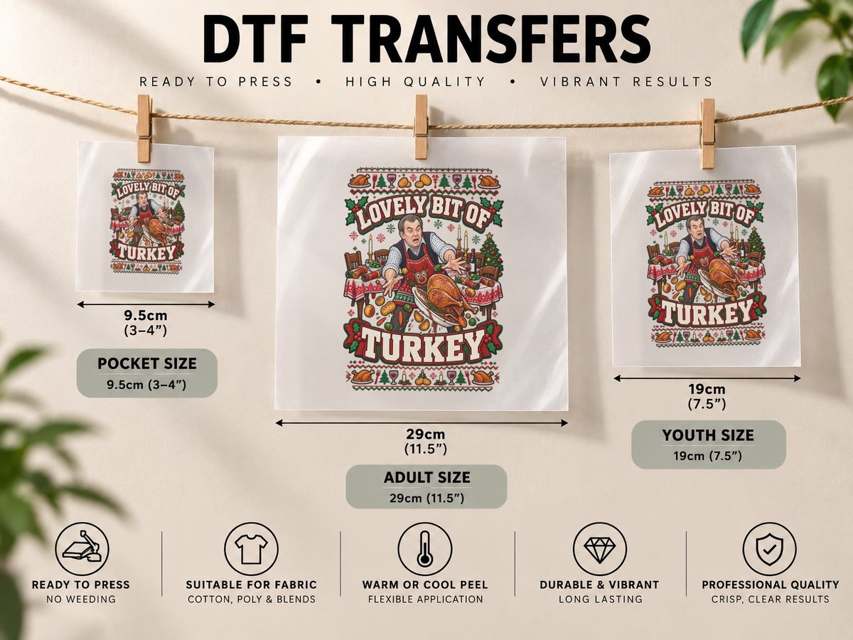 Martin Goodman Christmas Friday Night Dinner Turkey Comedy DTF Transfer Iron On