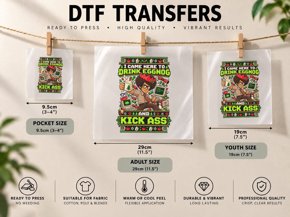 Maurice Moss IT Crowd Christmas Eggnog Funny Quote Geek DTF Transfer Iron On