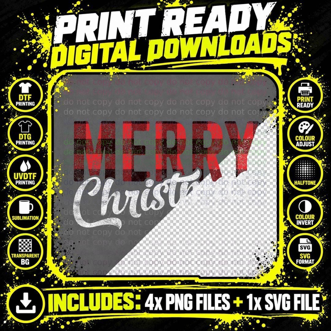 Merry Christmas Gift Family Xmas Red Buffalo Plaid Woman Png SVG Digital Bundle