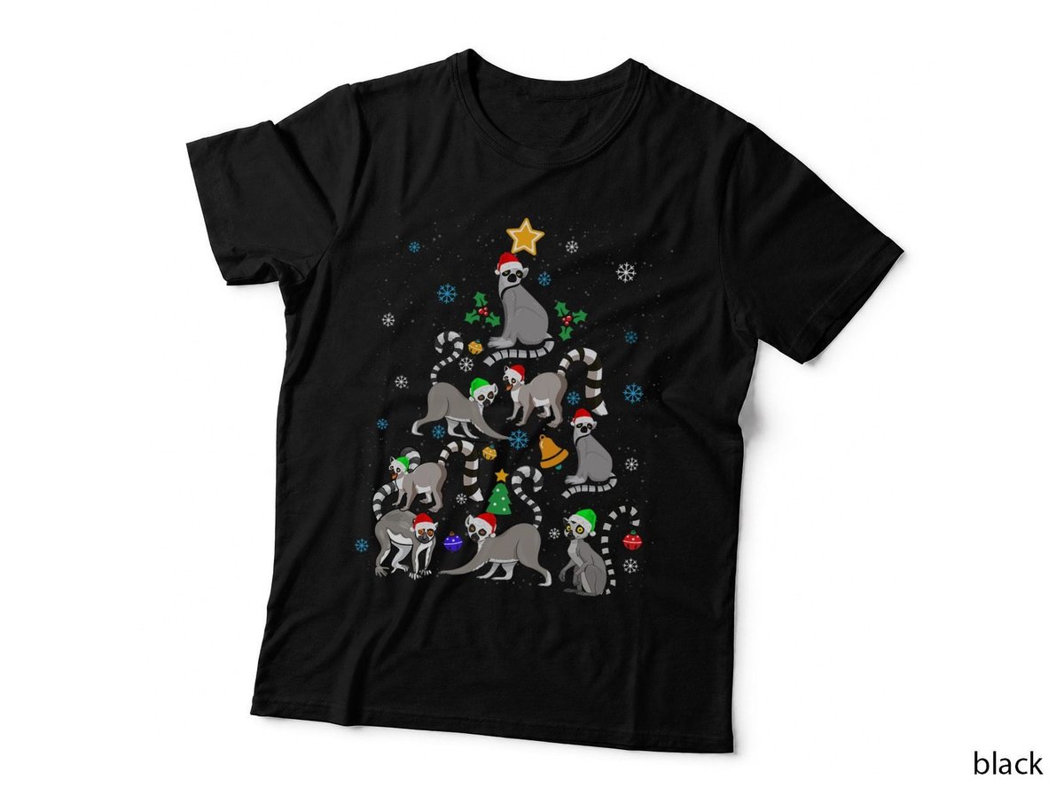 Merry Christmas Lemur Christmas Tree Xmas T-Shirt