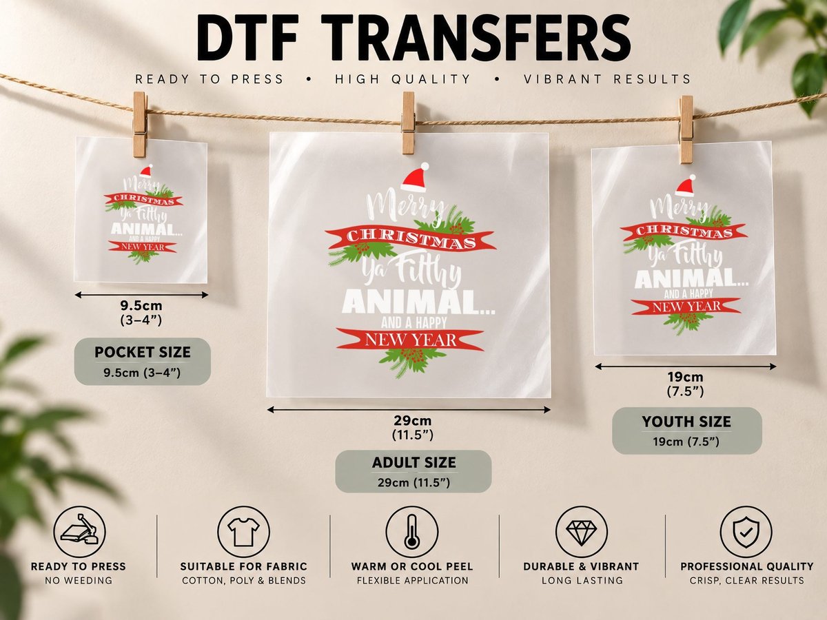 Merry Christmas Ya Filthy Animal T Christmas DTF Transfer Iron On