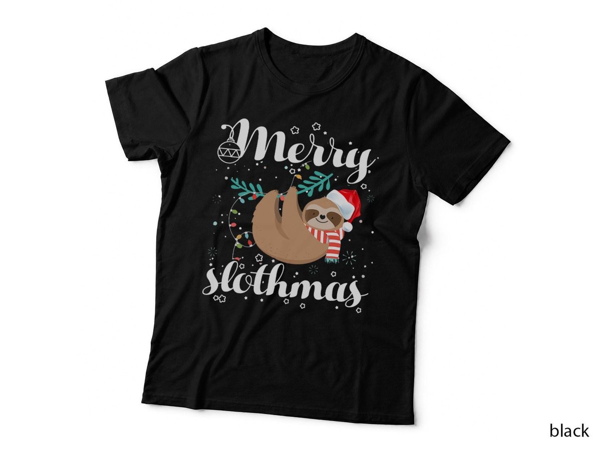 Merry Slothmas T Shirt Christmas Pajama for Sloth Lovers T-Shirt