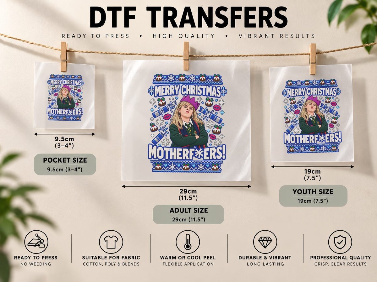 Michelle Mallon Christmas Derry Girls Funny Irish TV Quote DTF Transfer Iron On