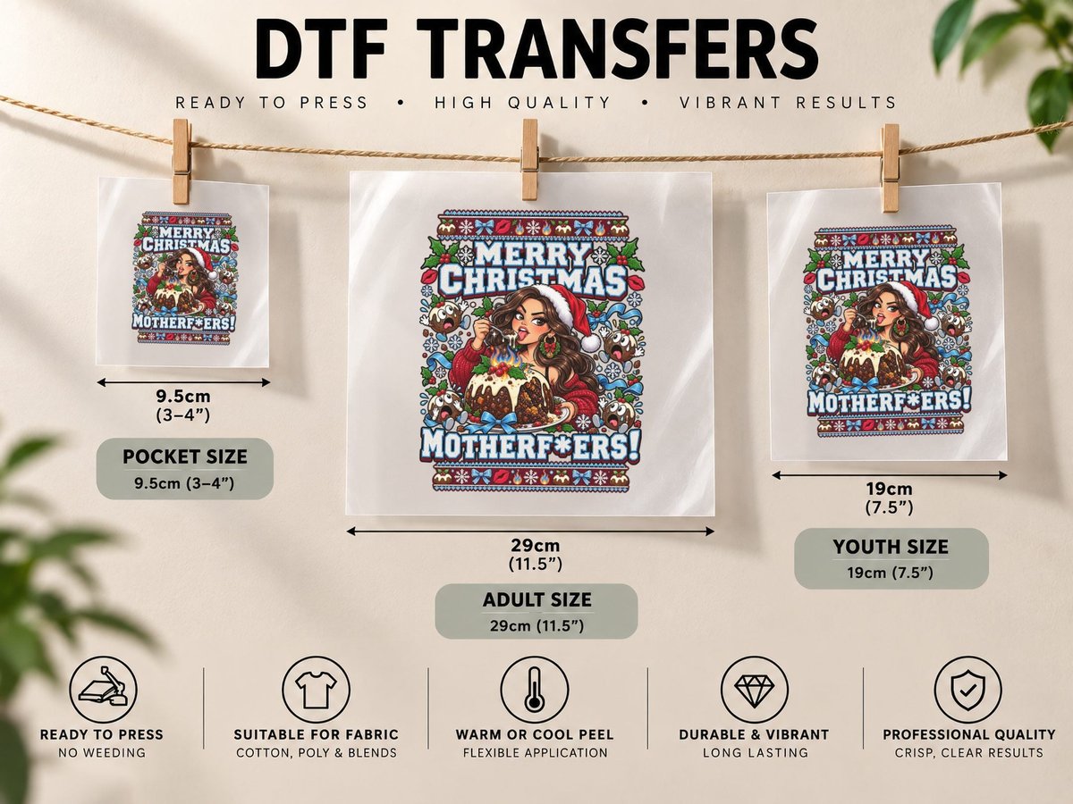 Michelle Mallon Christmas Derry Girls Irish Comedy Pudding DTF Transfer Iron On