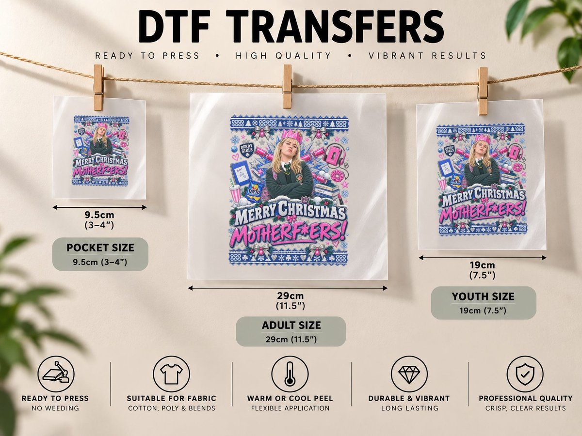 Michelle Mallon Derry Girls Christmas Irish Comedy Quote DTF Transfer Iron On