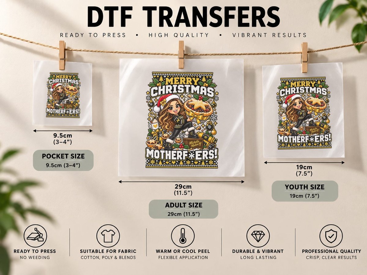 Michelle Mallon Derry Girls Christmas TV Funny Quote Mince DTF Transfer Iron On