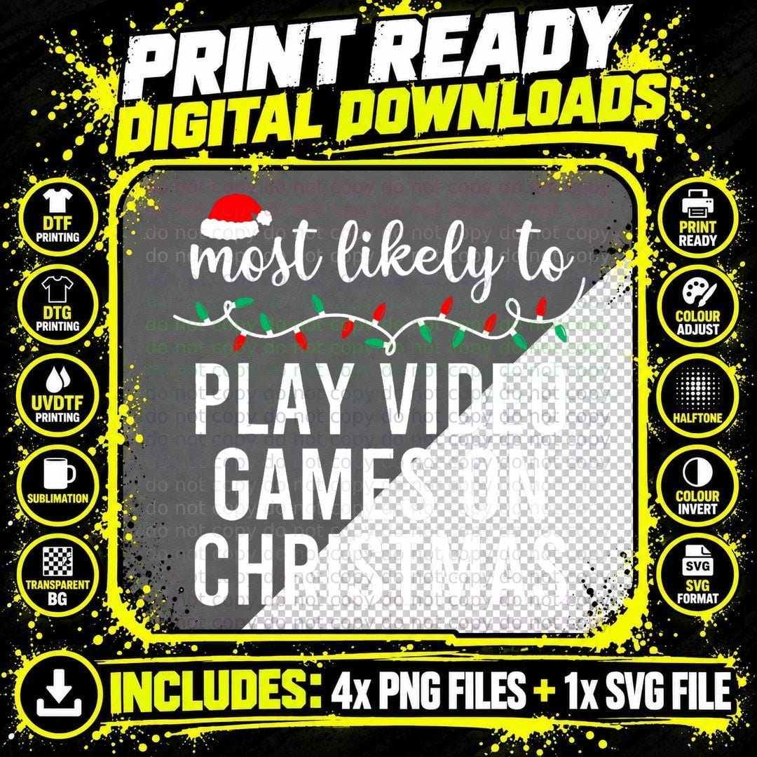 Most Likely to Christmas Shirt Matching Family Pajamas Png SVG Digital Bundle
