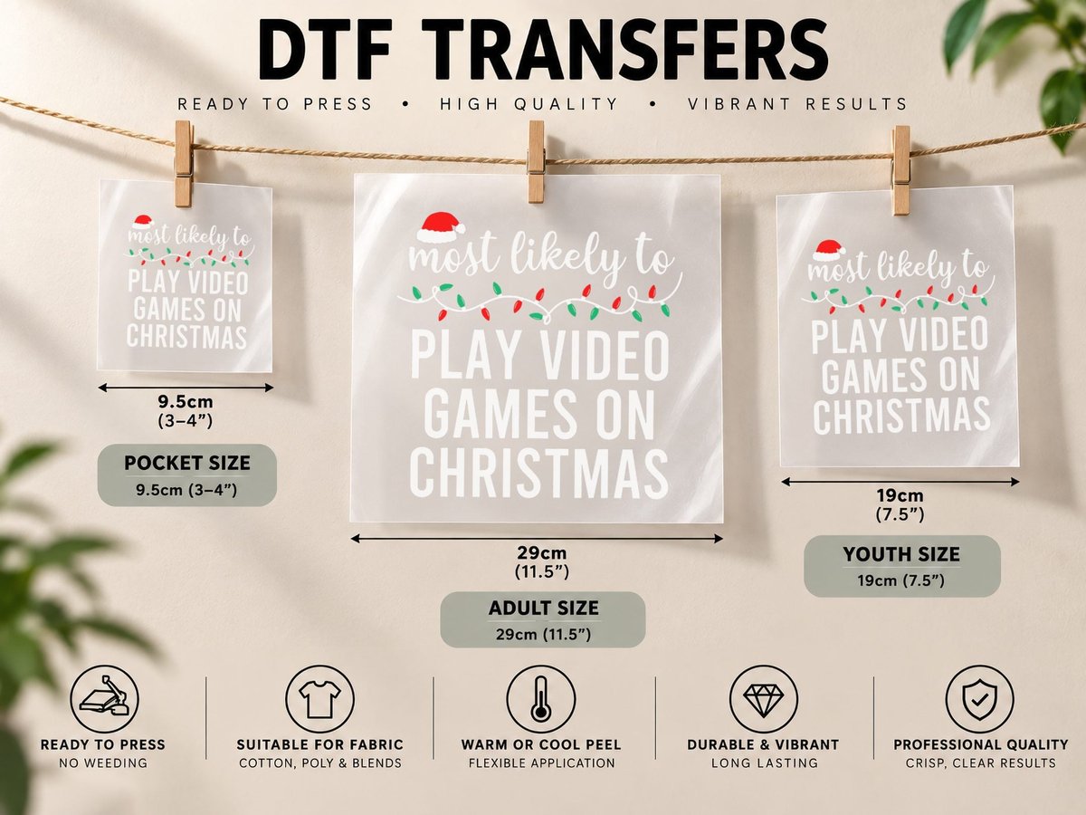 Most Likely to Christmas Matching Family Pajamas Funny DTF Transfer Iron On