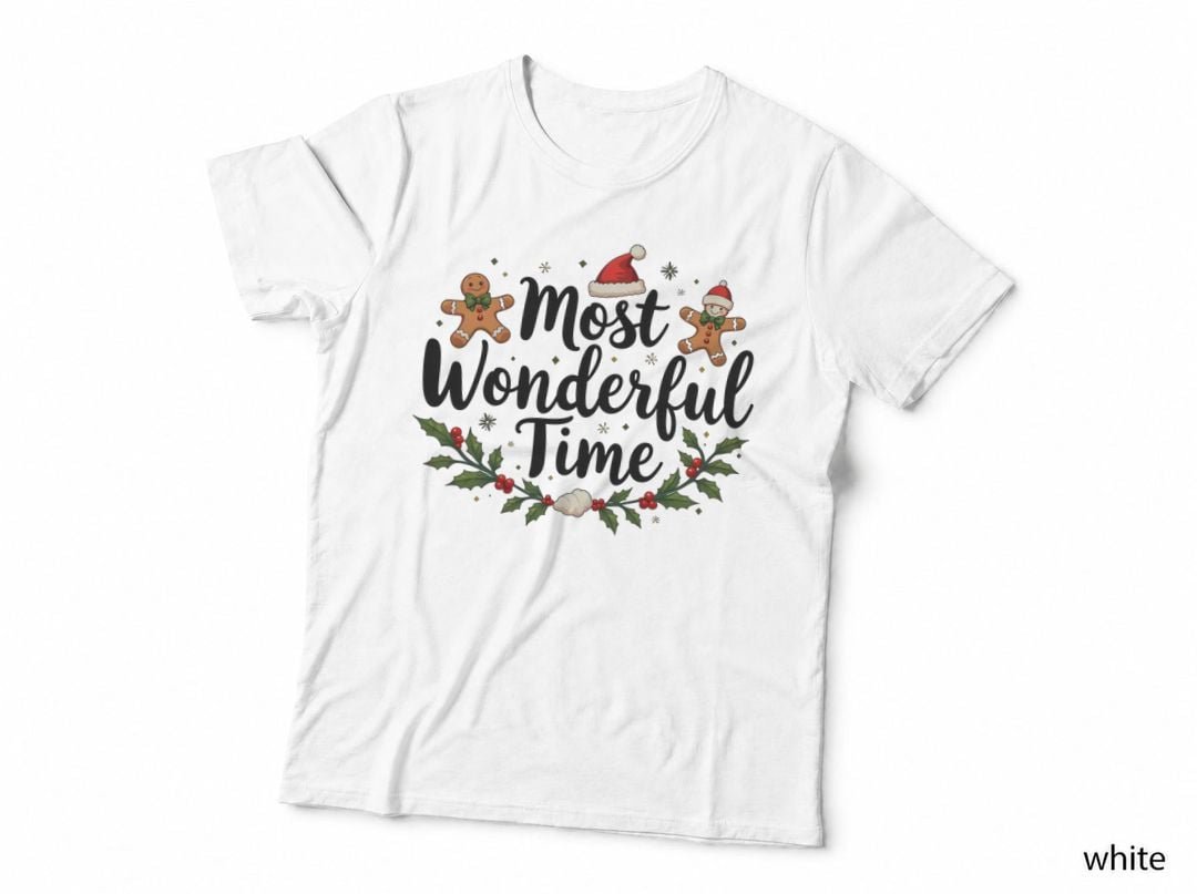 Most Wonderful Time Gingerbread Christmas Holiday Baking T-Shirt