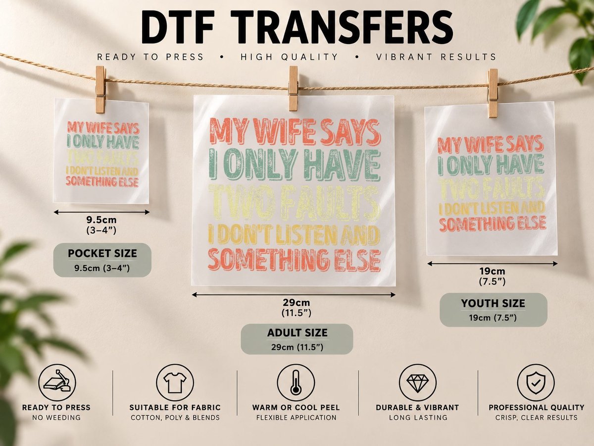 My Wife Says I Only Have Two Faults Funny Christmas DTF Transfer Iron On