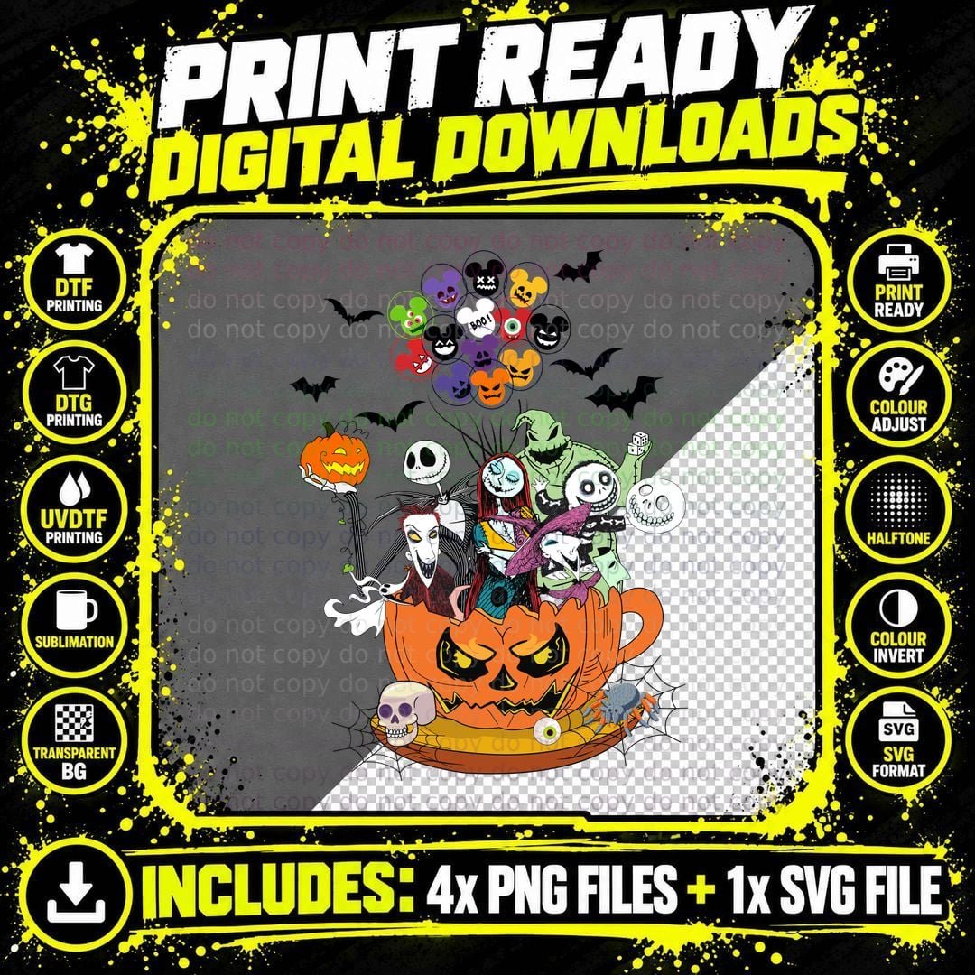 Nightmare Before Christmas T-Shirt Png SVG Digital Bundle