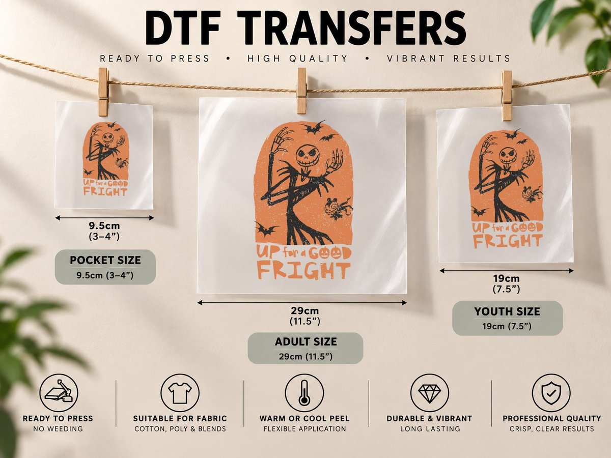 Nightmare Before Christmas up for a Good Fright DTF Transfer Iron On