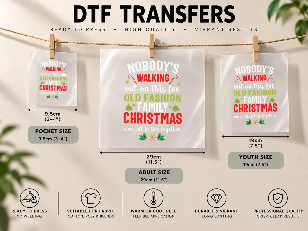 Nobodys Walking Out Christmas Family DTF Transfer Iron On
