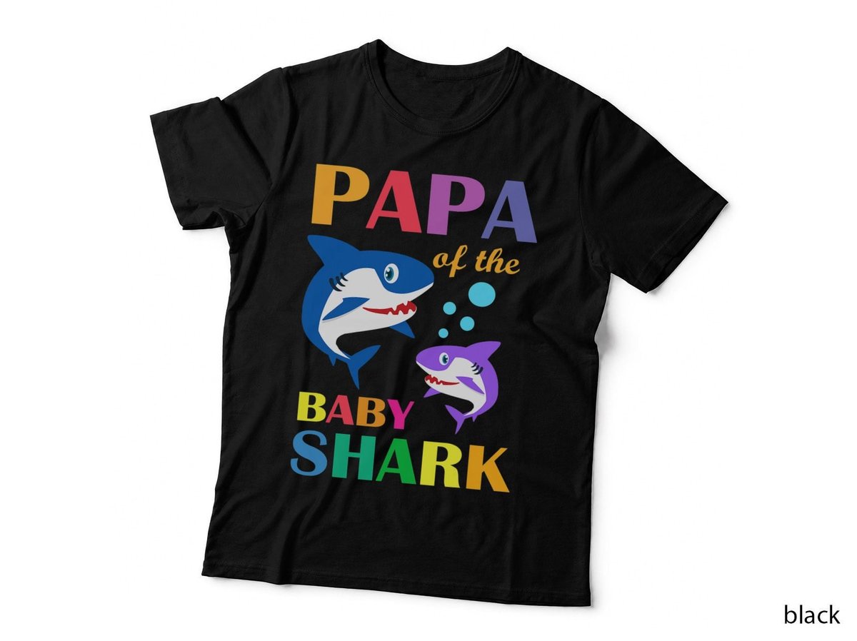Papa of the Baby Birthday Shark Papa Shark Christmas Day T-Shirt