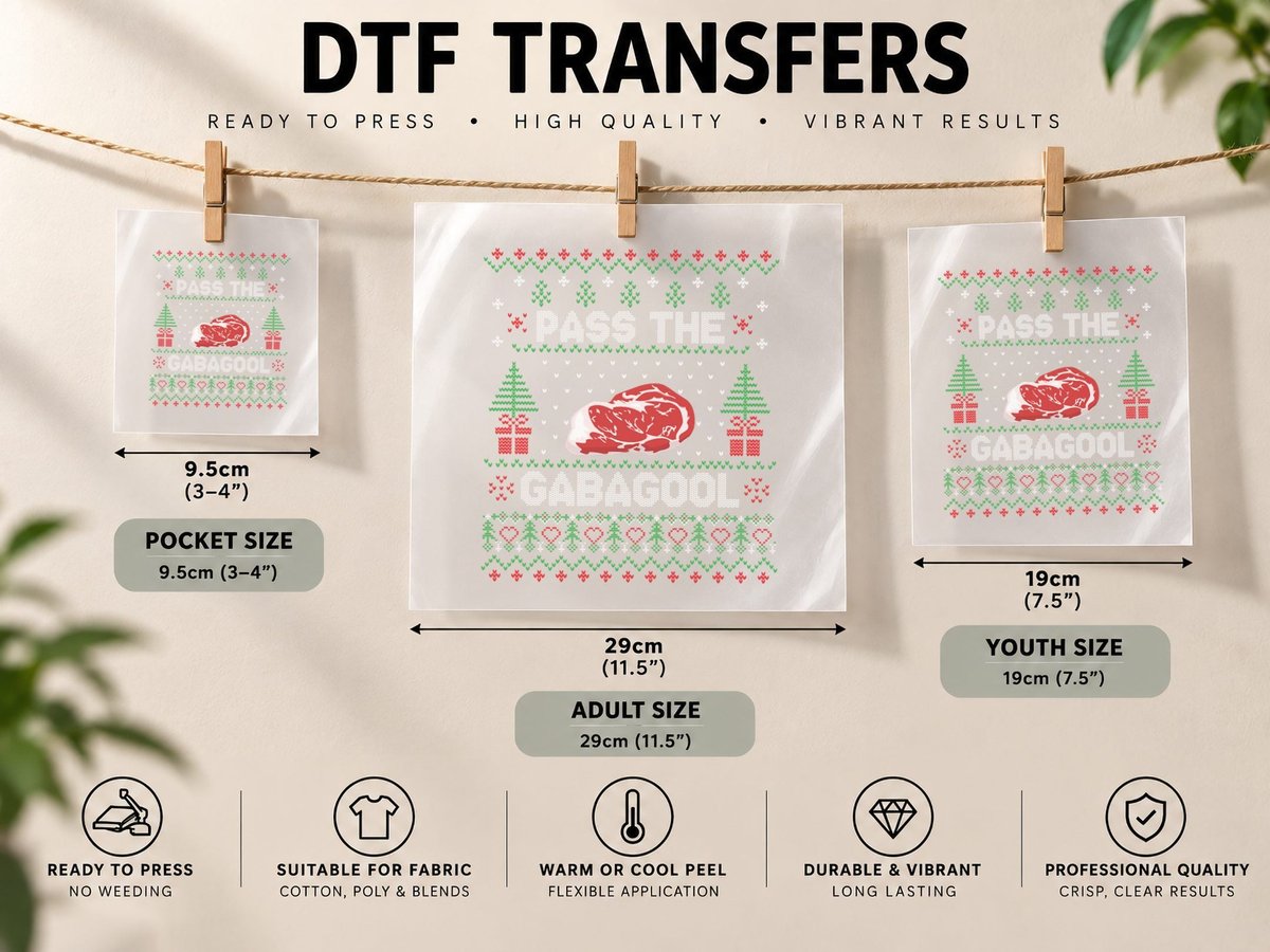 Pass the Gabagool Tacky Ugly Christmas for Men Women DTF Transfer Iron On