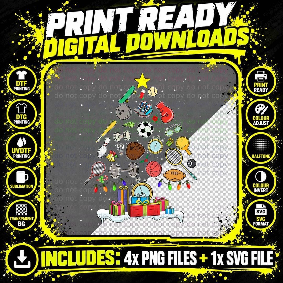 Physical Teacher Christmas Tree Merry Xmas PE Teacher Png SVG Digital Bundle