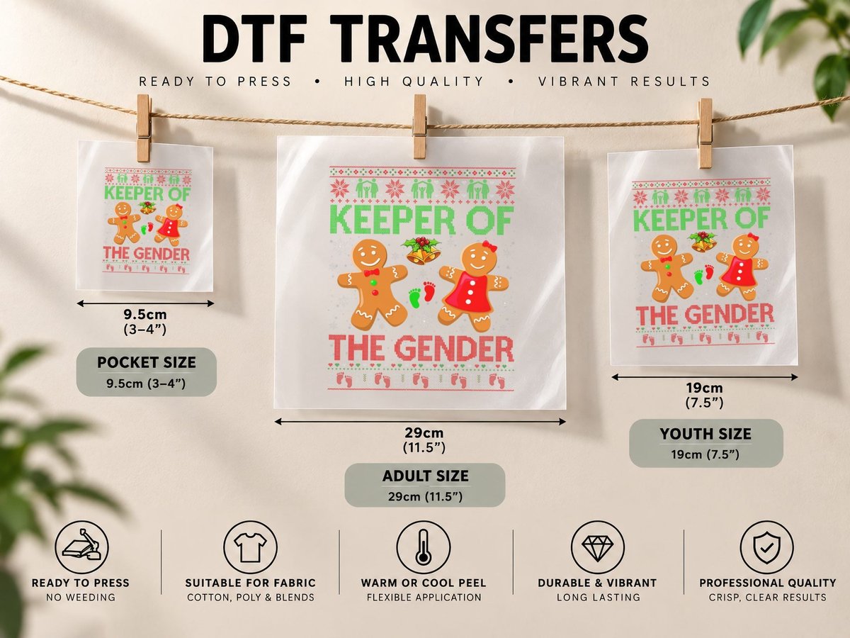 Pregnancy Keeper of the Gender Reveal Baby Ugly Xmas DTF Transfer Iron On