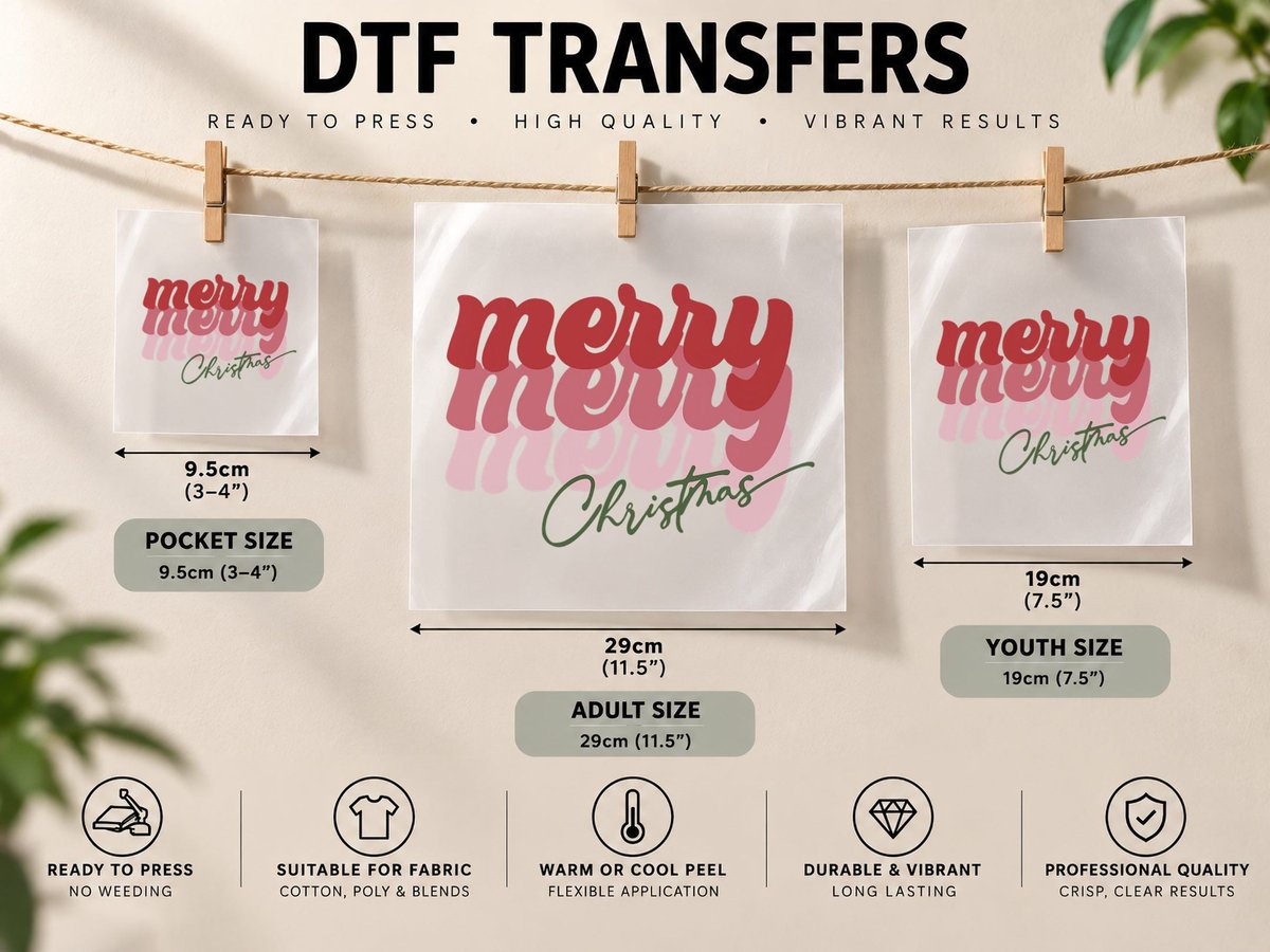 Retro Vintage Groovy Merry Christmas DTF Transfer Iron On