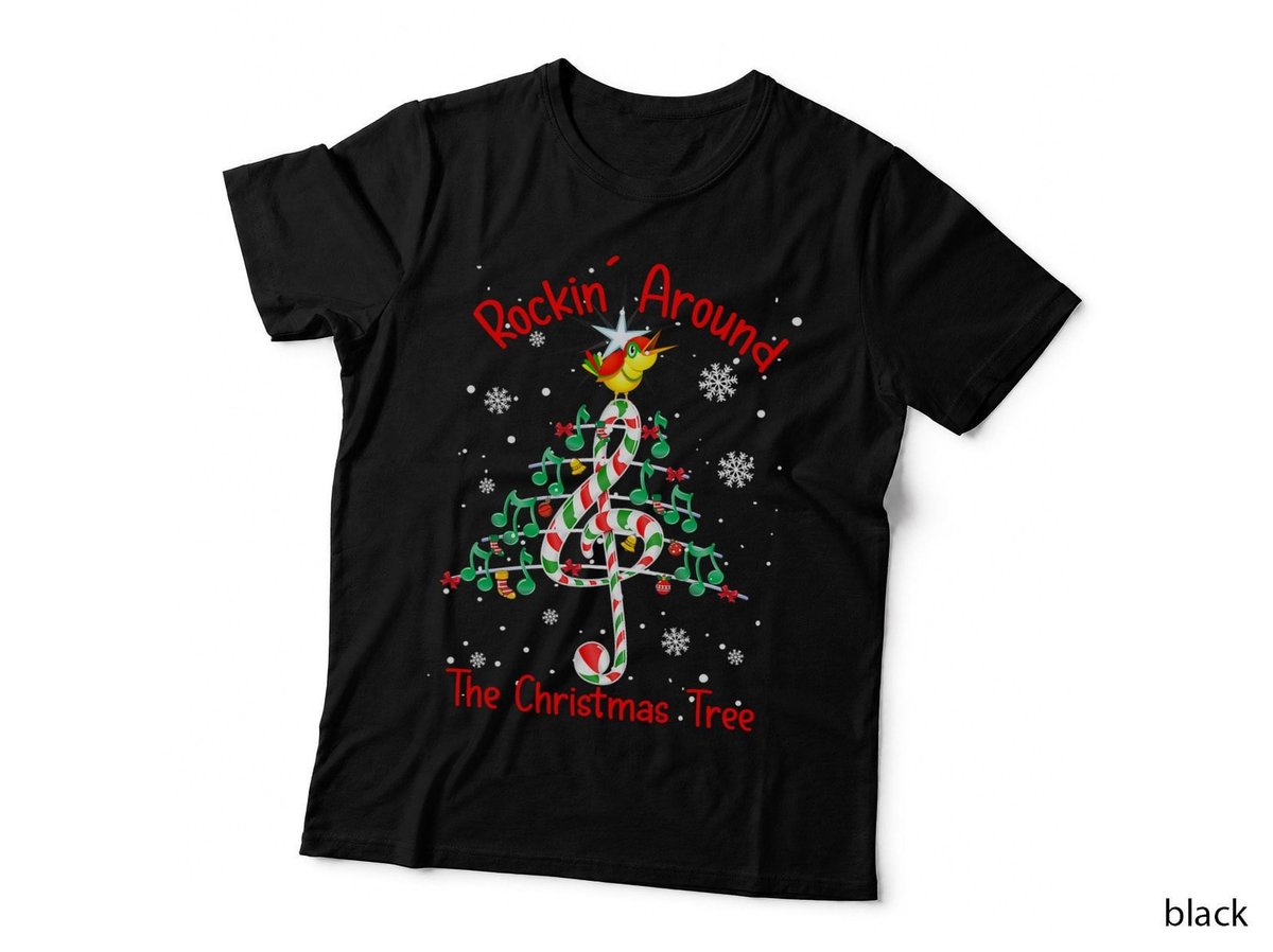 Rockin' Around the Christmas Tree Music Note Music Teacher T-Shirt
