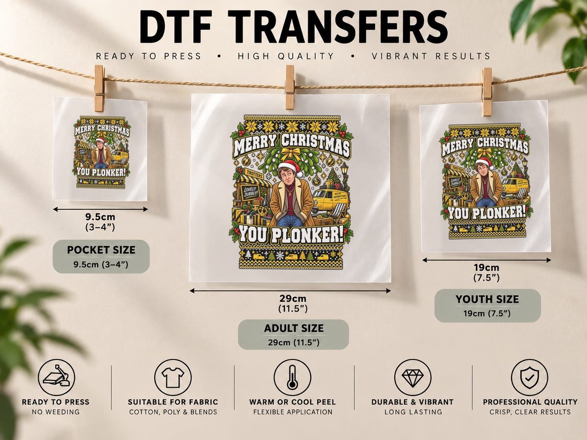 Rodney Trotter Christmas Only Fools Horses British Comedy DTF Transfer Iron On