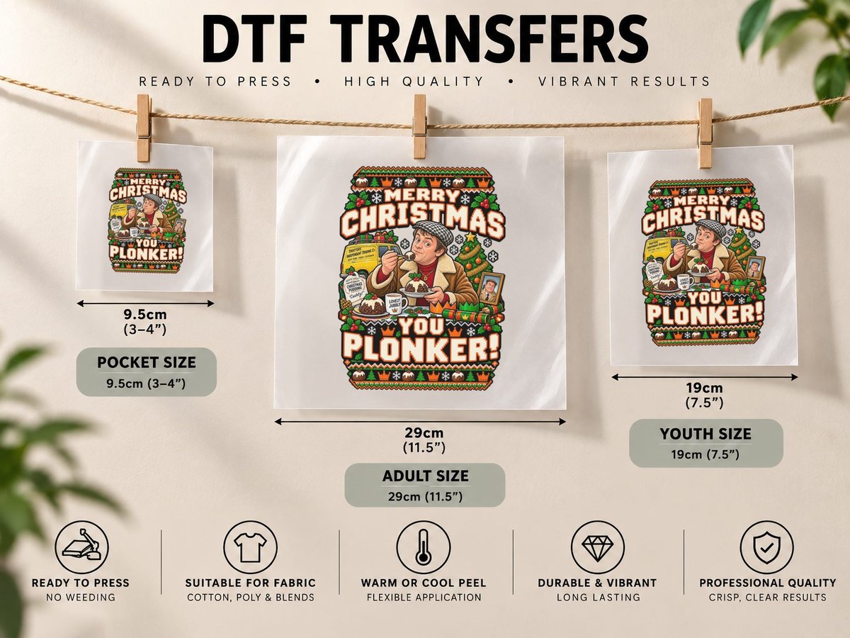 Rodney Trotter Christmas Plonker Only Fools and Horses DTF Transfer Iron On