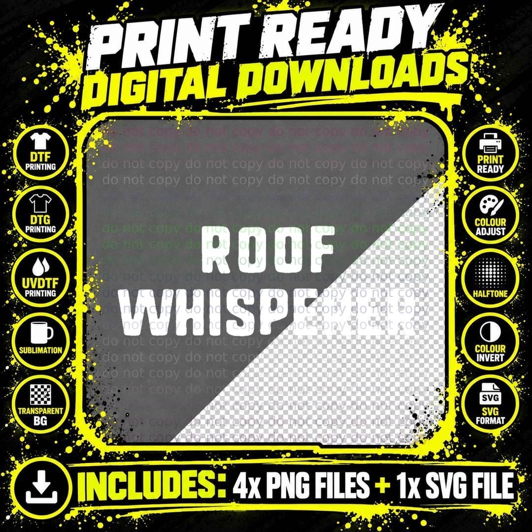 Roof Whisperer Funny Roofing Roofer Gift Christmas Png SVG Digital Bundle