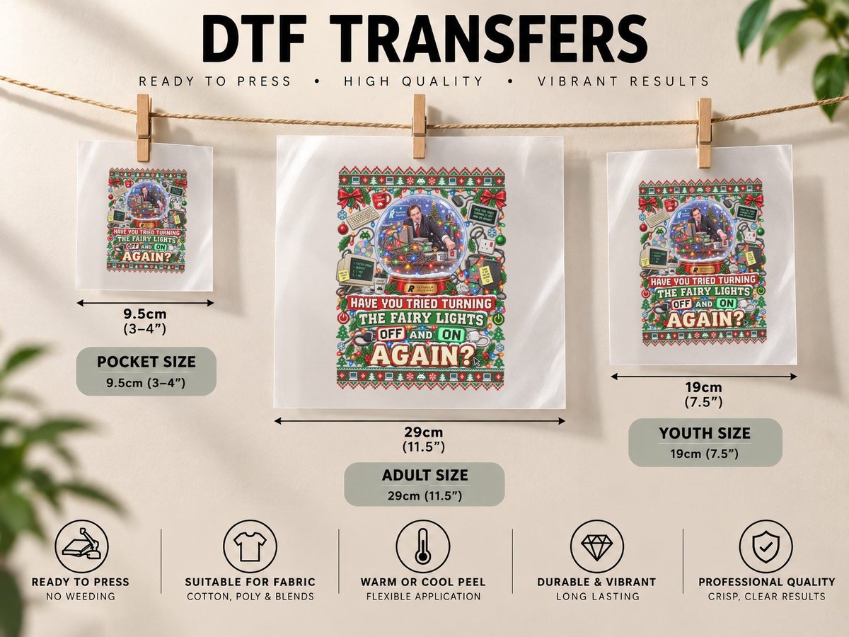 Roy Trenneman Christmas IT Crowd Funny British Comedy DTF Transfer Iron On
