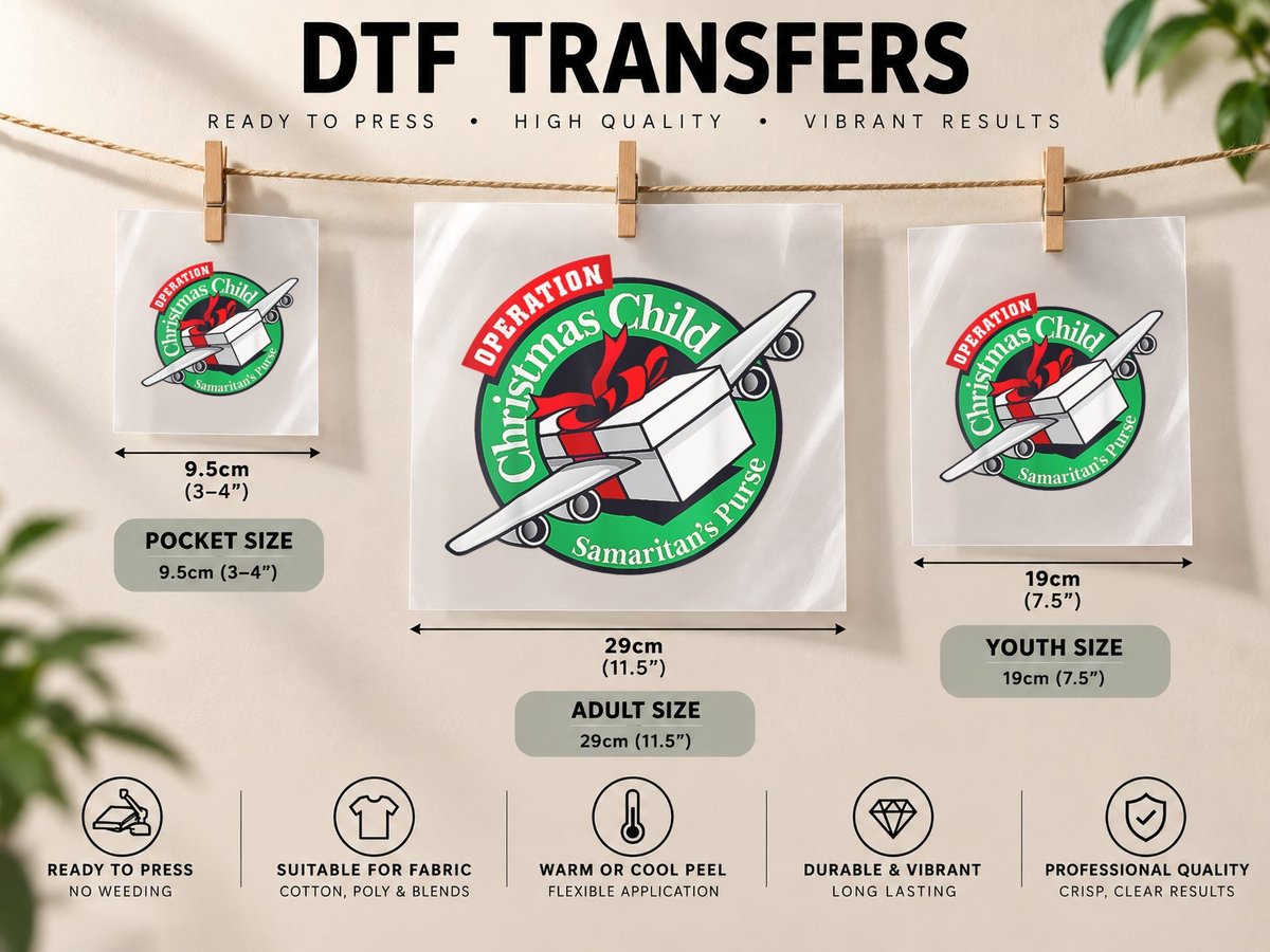 Samaritan's Purse Operation Christmas Child Funny Xmas DTF Transfer Iron On