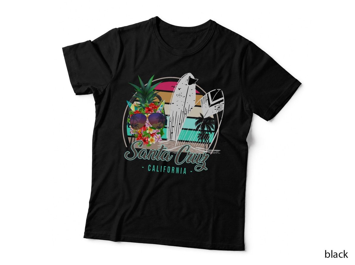 Santa Cruz, Surfing Surfboard Retro T-Shirt