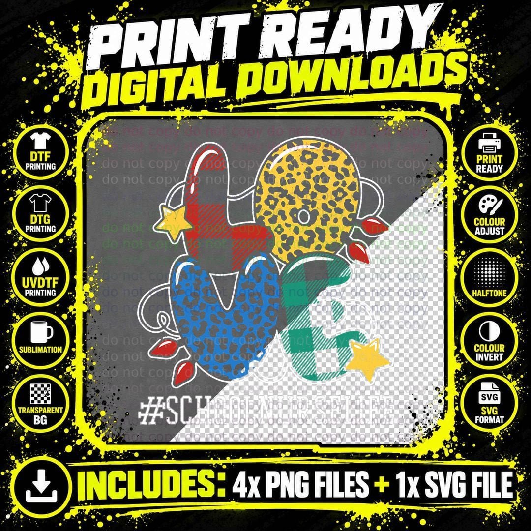 School Nurse Pattern December Holiday Winter Love Png SVG Digital Bundle