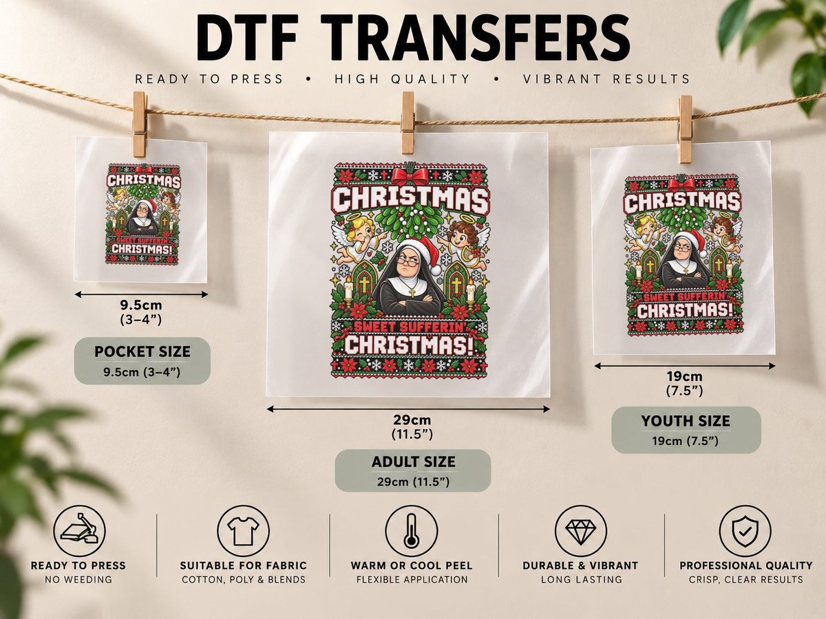 Sister Michael Christmas Derry Girls Comedy Ugly Mistletoe DTF Transfer Iron On