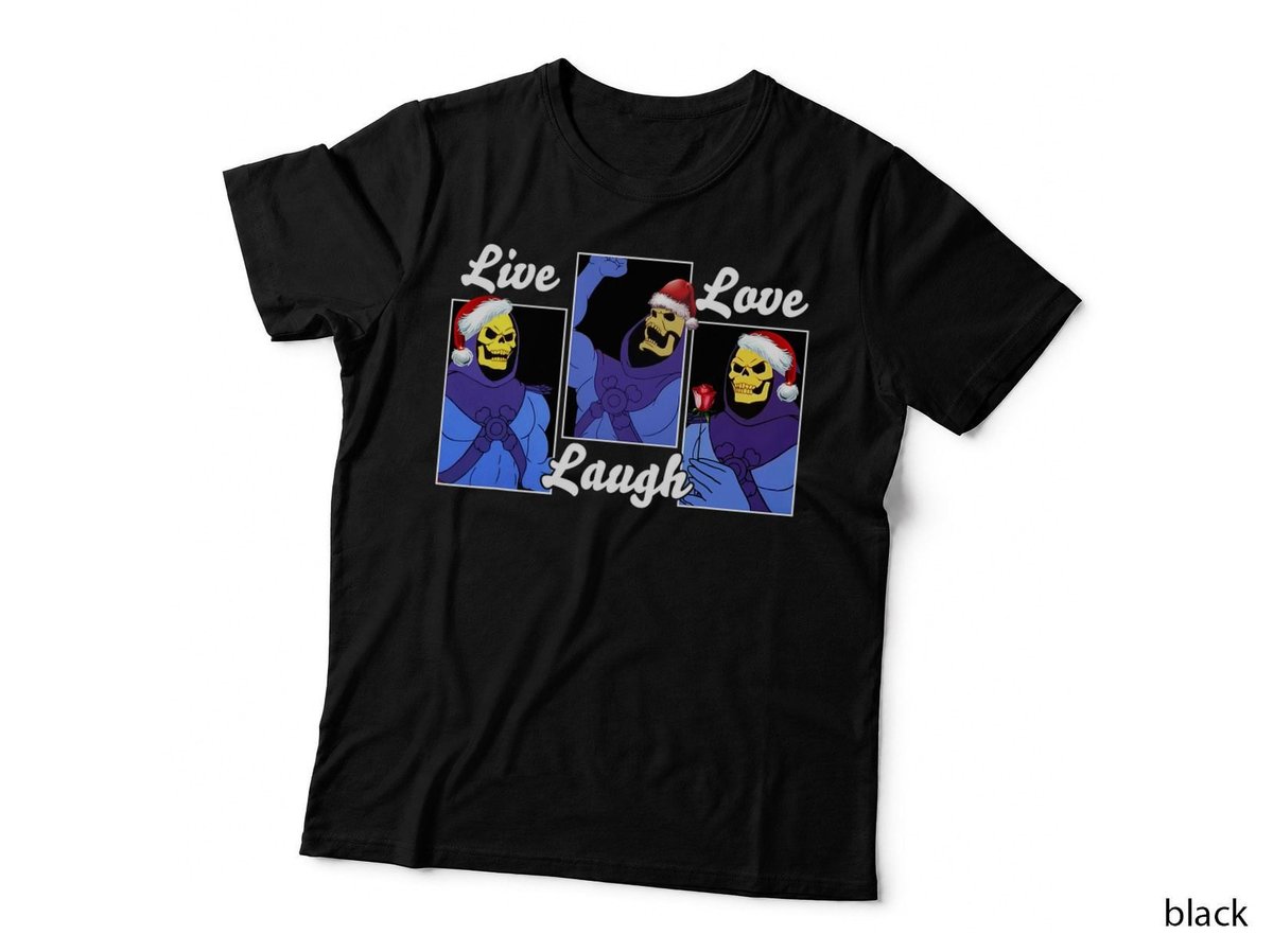 Skeleton Live Laugh Love Funny Hat Christmas T-Shirt