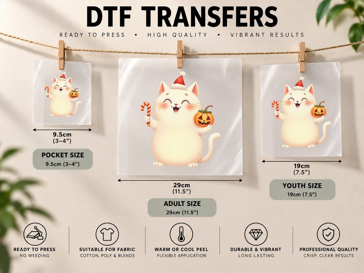 Spooky Christmas Graphic, Holiday Halloween 9 DTF Transfer Iron On