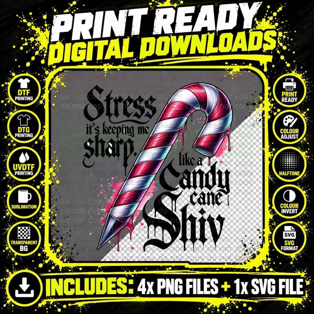 Stress Is Keeping Me Sharp Christmas, Vintage Retro Png SVG Digital Bundle