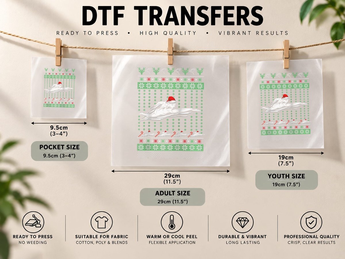 Swimmin Santa Ugly Christmas Sport Swim Swimmer DTF Transfer Iron On