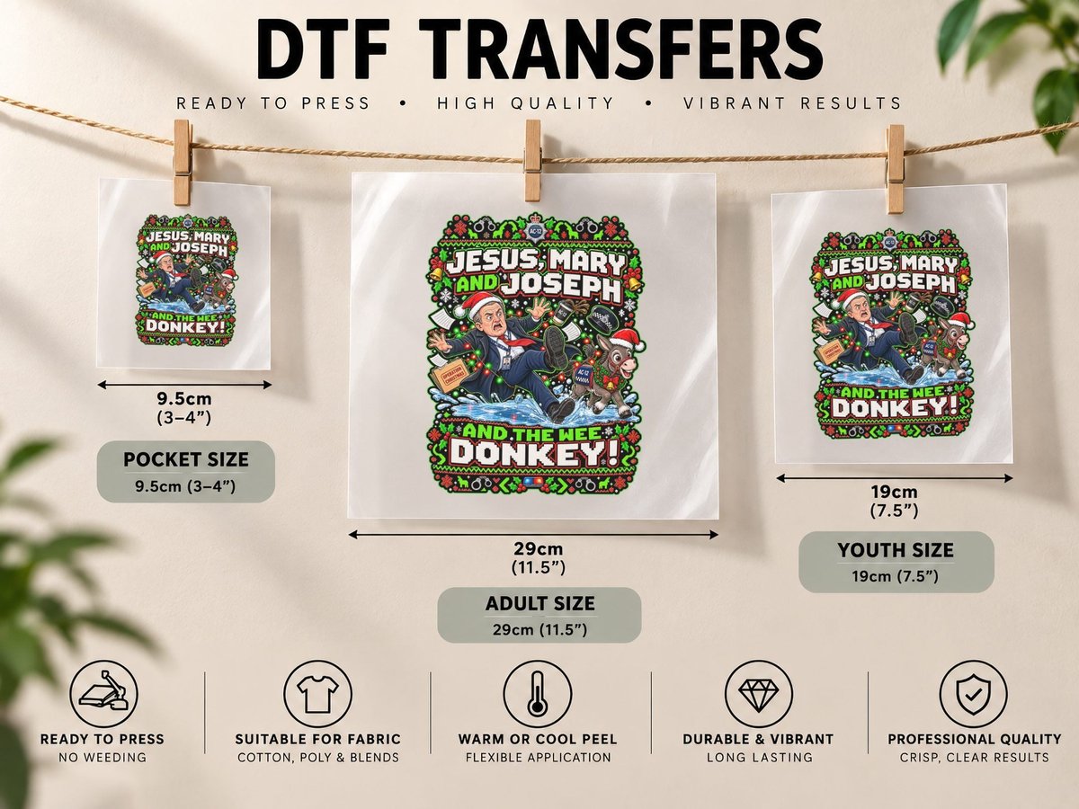 Ted Hastings Christmas Wee Donkey Line of Duty Police Ugly DTF Transfer Iron On