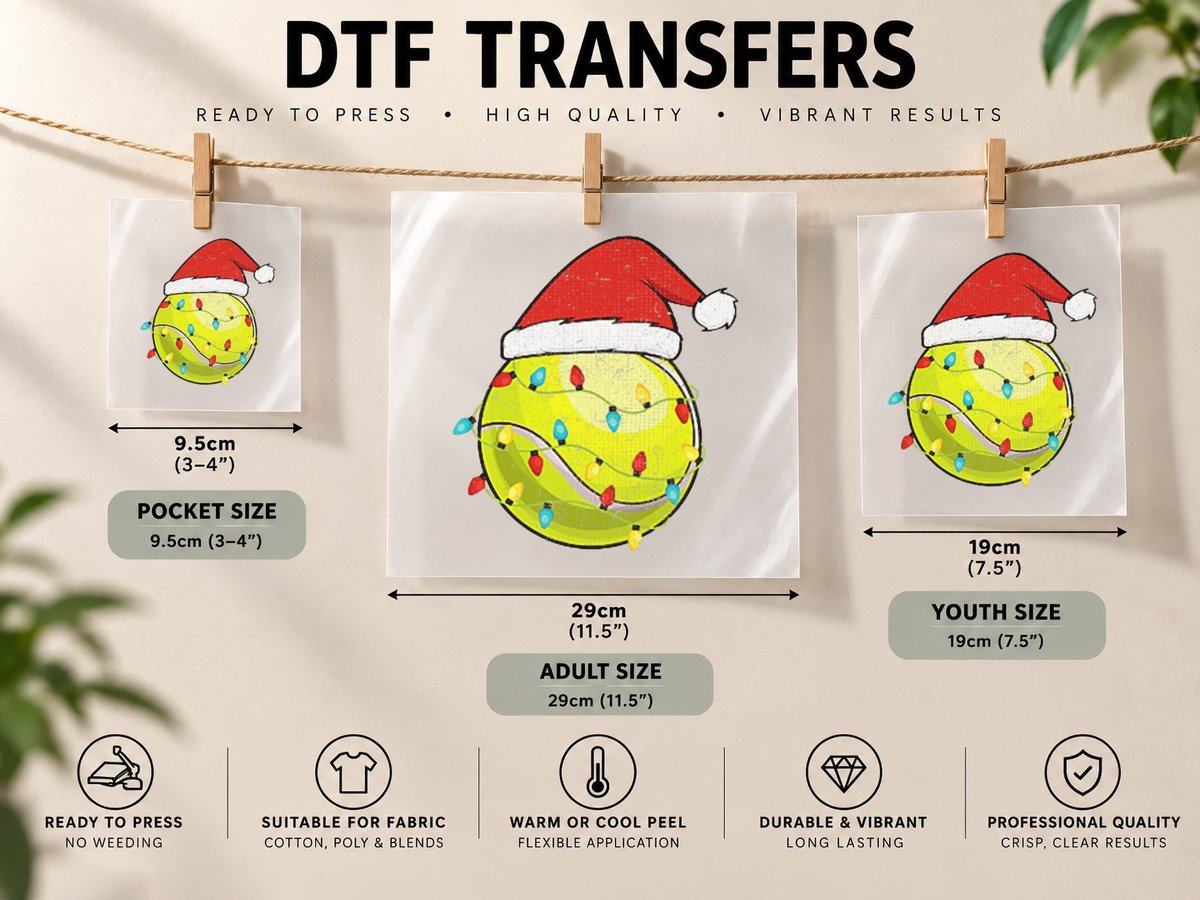Tennis Christmas Pajama Pocket DTF Transfer Iron On