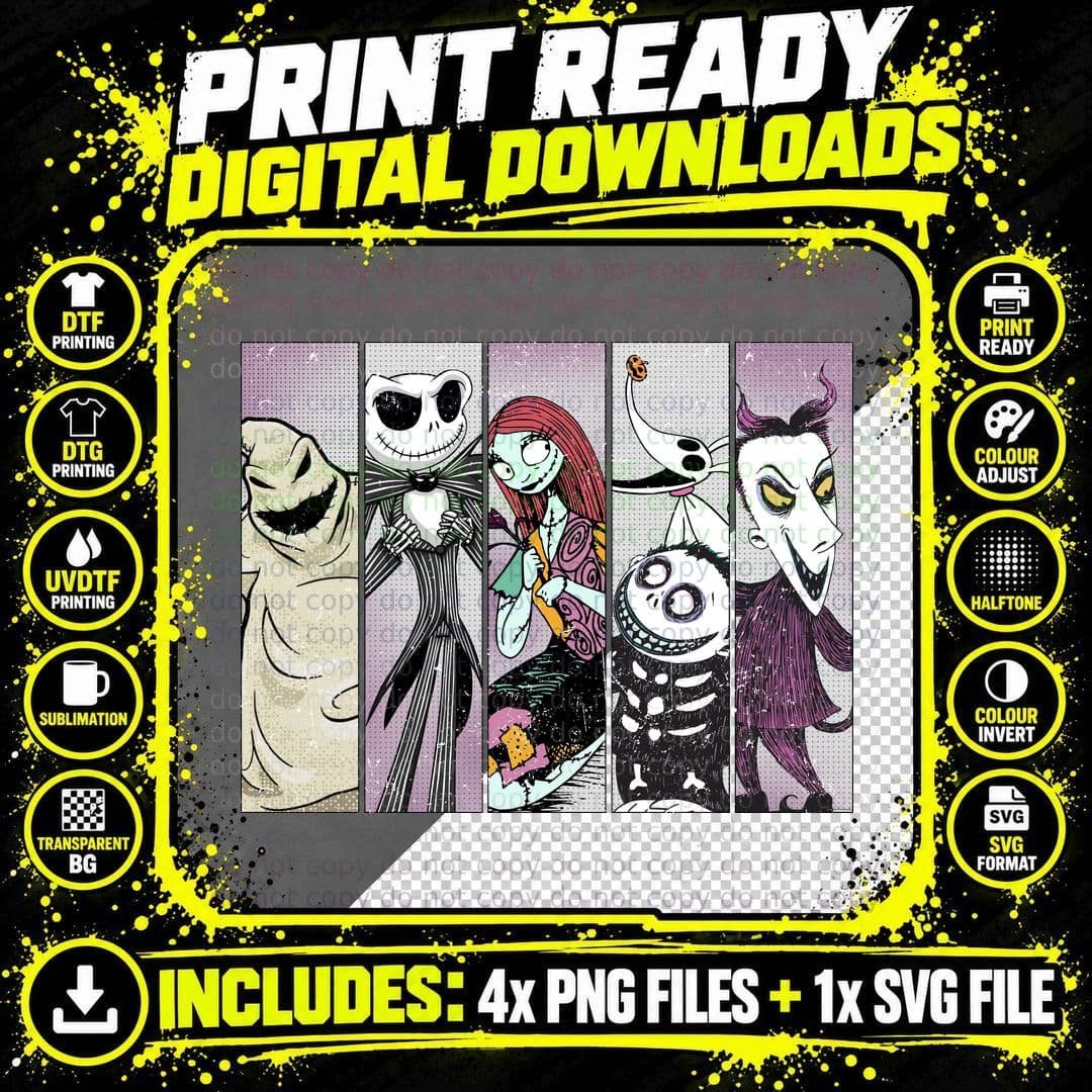 The Nightmare Before Christmas T-Shirt Png SVG Digital Bundle