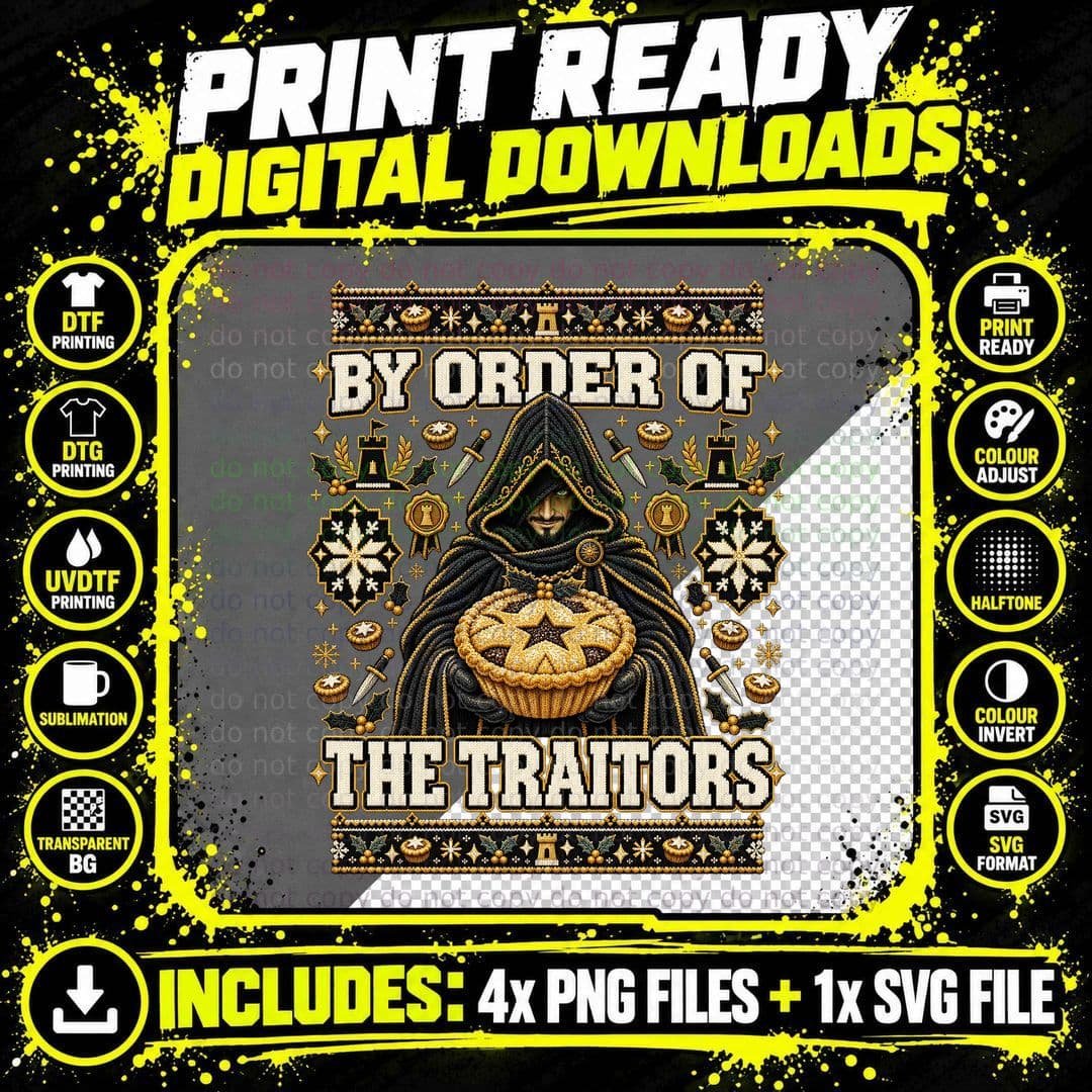 The Traitors Christmas Funny Quote Reality Show Ugly Png SVG Digital Bundle