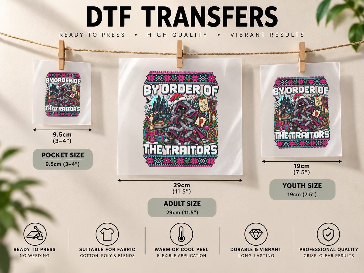The Traitors Christmas Cloaked Traitor British TV Xmas DTF Transfer Iron On